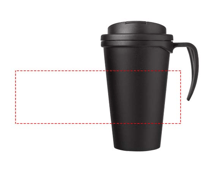 Large 11.83 fl oz American mug with splash-proof lid